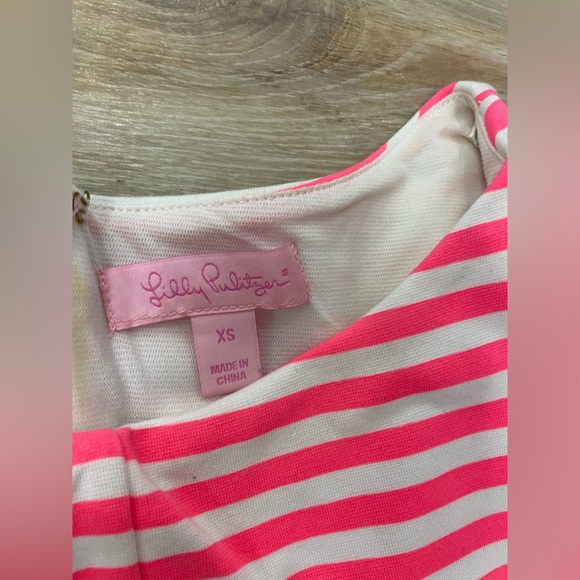 Lilly Pulitzer Pink & White Striped Dress size XS - Picture 2 of 2
